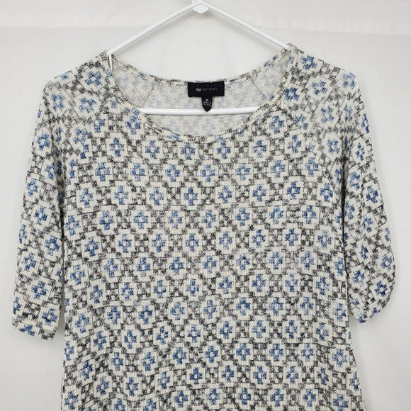 AB Studio Faux Layered Sweater White Blue Medium - Picture 3 of 9